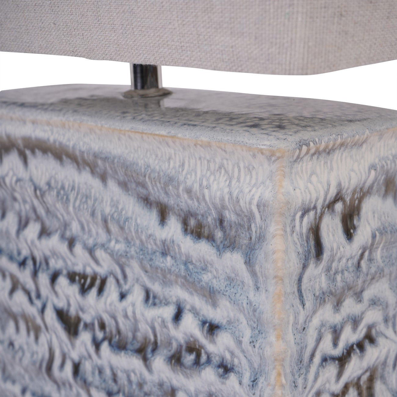 Sereno Off White Ceramic Square Table Lamp